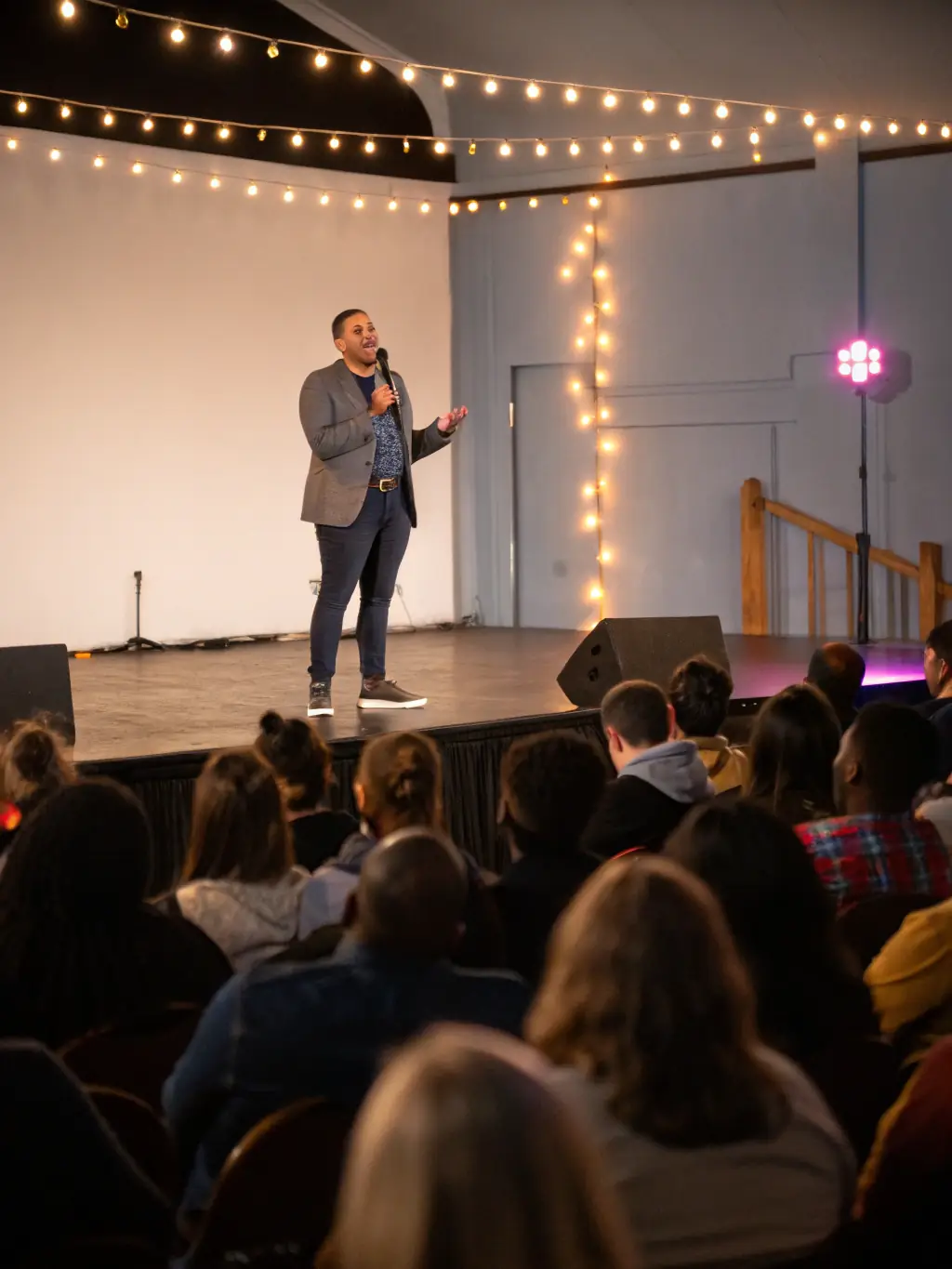 An image of a person confidently giving a presentation, showcasing the increased self-assurance gained through hypnotherapy.