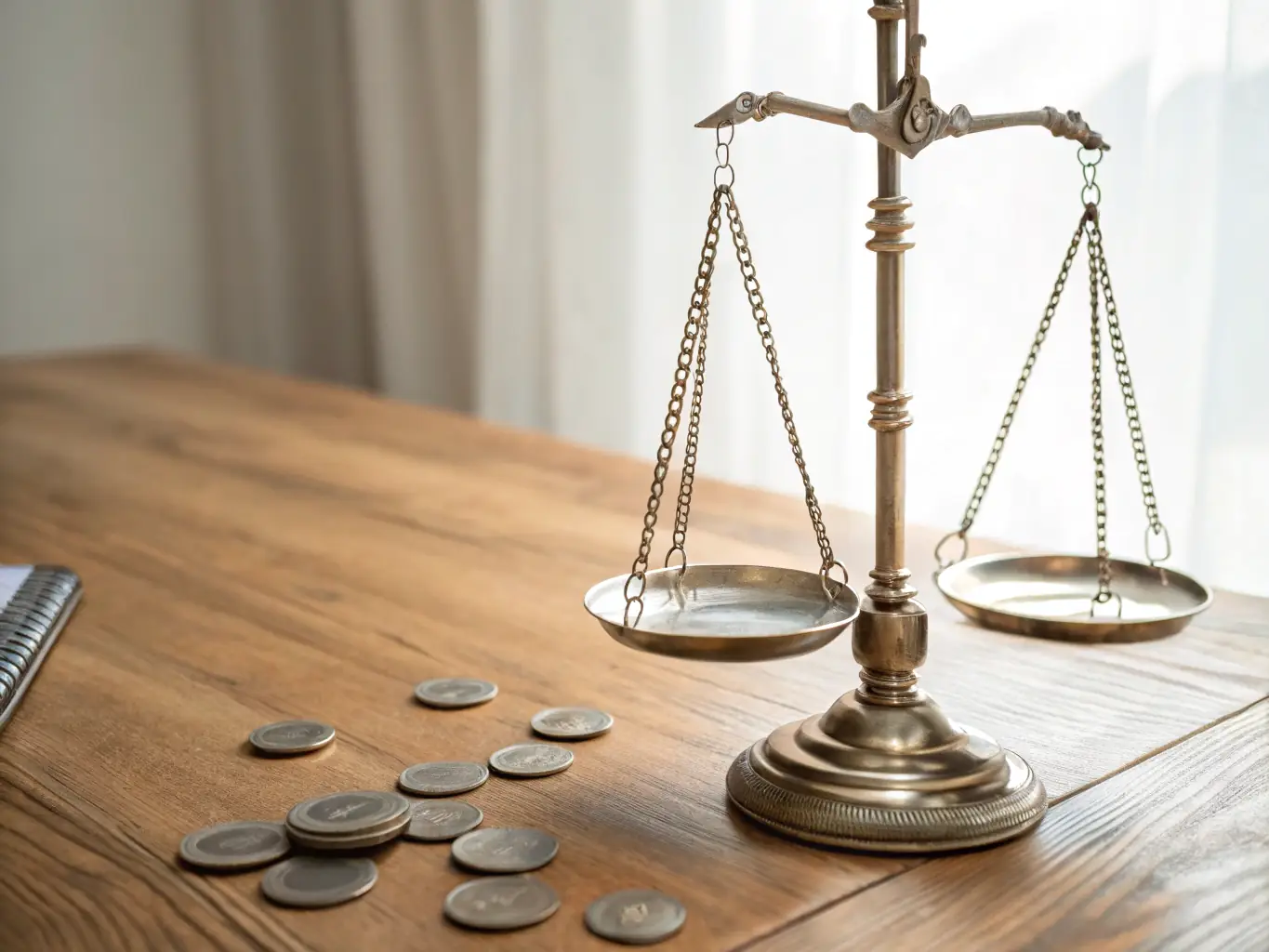 A balanced scale with a stormy cloud on one side and a sun on the other, symbolizing the emotional balance that hypnotherapy can help achieve during menopause. The image conveys a sense of stability and control.